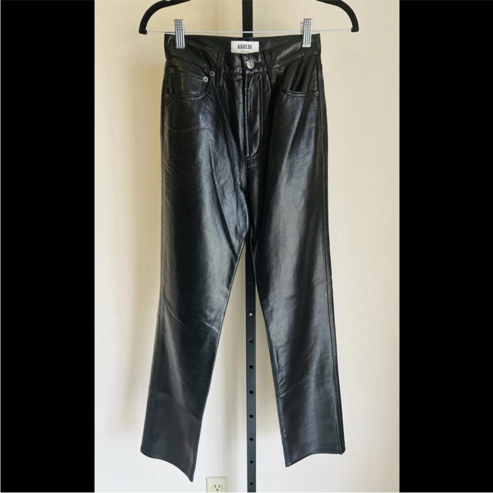 NWT! Agolde - Recycled Leather 90's Pinch Waist Pants - Size 23